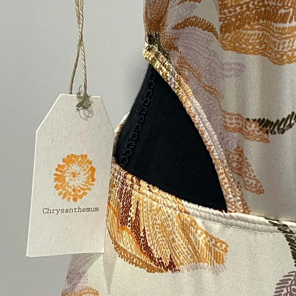 New Chrysanthemum‎ L Floral Cut-Out Maxi Dress w Stretch 810 - Picture 10 of 10